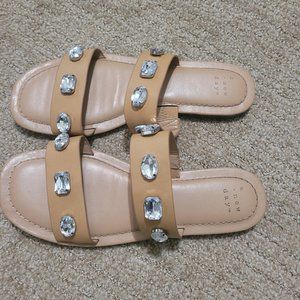 Tan Jeweled Sandals